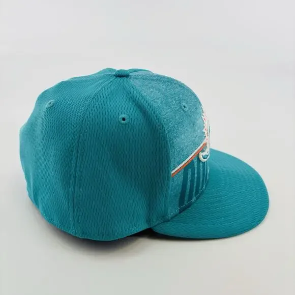 Miami Dolphins Hat Cap Fitted Sz 8 Blue Orange New Era NFL - Picture 4 of 6